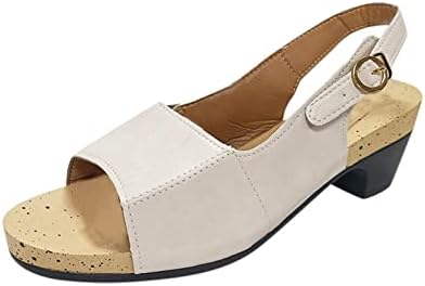 Sandálias de cunha AAYOMET para mulheres elegantes, sandálias mulheres abertas no dedo do pé tornozelo vintage sapatos de salto salto