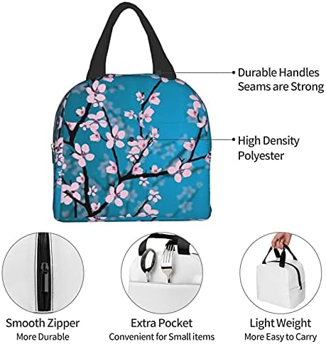 Xiaoguaishou cerejeira blossom saco de lancheira isolada oler bolsas de bolsas de caixa reutilizável ntainner para mulheres praia de trabalho de piquenique de escritório