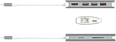 J5Create USB-C 9 em 1 Adaptador Multi Adaptador HDMI/Ethernet/USB 3.1, SD e MicroSD/PD 3.0 | 4K HDMI para MacBook