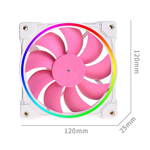 Id-resfriamento de resfriamento ZF-12025-rosa fã 120mm 5V 3 pinos Argb Refrigere MB Sync, 4 pinos de