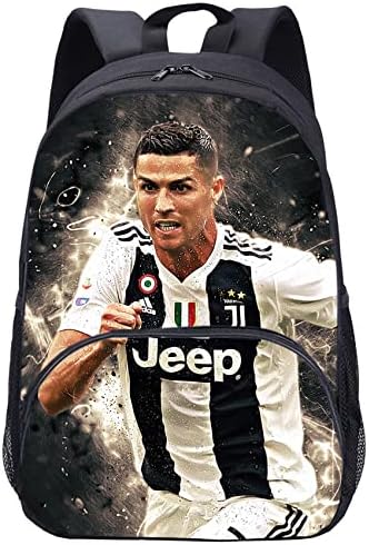 Mayooni Kids Back to School Book Bag Cristiano Ronaldo viagens leves Laptop Daypack Backpack para a escola