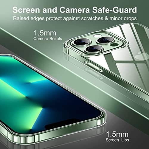 JustCool Crystal Clear projetado para o iPhone 13 Pro Case, [não amarelecimento] [Proteção de gota de grau militar] Capa de telefone clara e fina para iPhone 13 Pro 6,1 polegadas