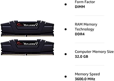 G.SKILL RIPJAWS V SERIES 32GB 288 PIN SDRAM DDR4 3600 CL18-22-22-42 1.35V Modelo de memória do canal duplo