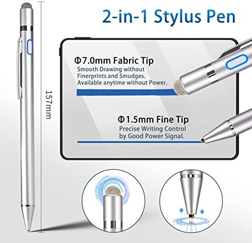 Caneta digital capacitiva de caneta ativa de Evach com caneta de ponta ultra fina de 1,5 mm para iPad, desenho