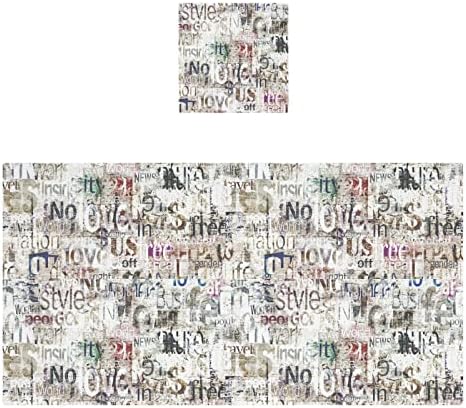 Jiponi Palavras artísticas abstratas graffiti Toalha de algodão Conjunto de 2, 1 toalha de banho 1