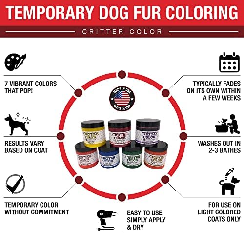 Warren London Critter Color Temporary Pet Furing Colorir fácil de usar- 7 cores- Feito nos EUA- todas as