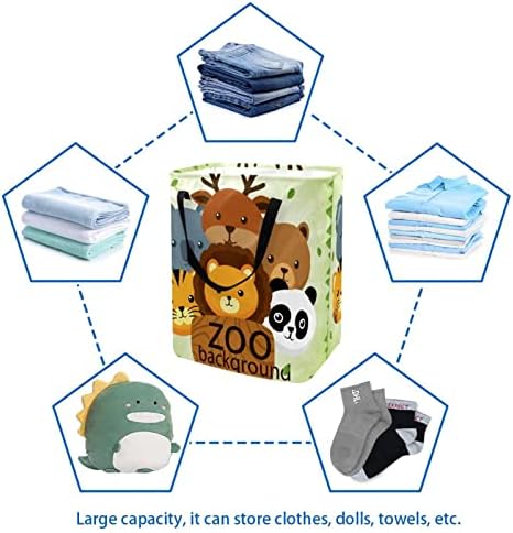 Zoo fofo Fox Panda Koala Prinha cesto de roupa colapsível, cestas de lavanderia à prova d'água 60l