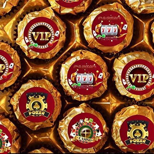 Adesivo de Candy Round Candy - Las Vegas Festas de Aniversário de Poker de Las Vegas Favorias de