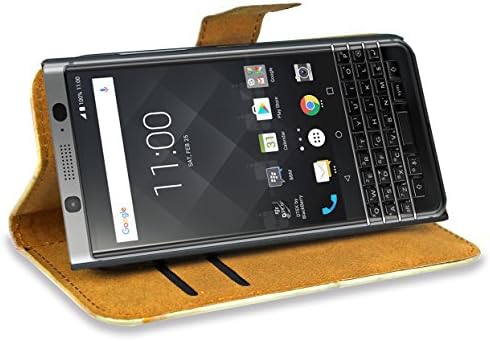 Caixa de Keyone BlackBerry FoneExpert, bela capa de bolsa de carteira de chinelos de couro estampado para BlackBerry Keyone