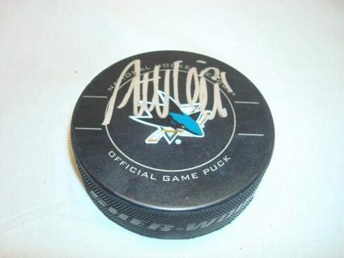 Antti Niemi assinou San Jose Sharks Game Hockey Official Puck Auto PSA/DNA CoA 1B - Pucks NHL autografados