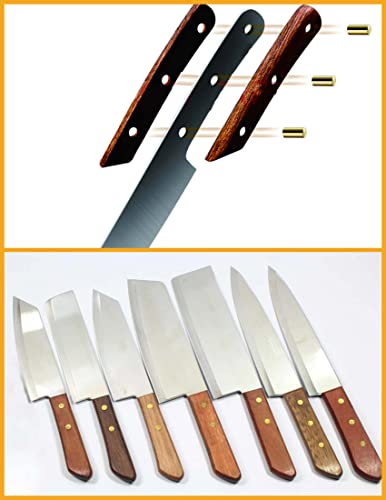 Hastes de latão Coolneon 3/16 x 12 , 6pcs, material da alça de faca, alças de faca, estoque redondo de latão, pinos
