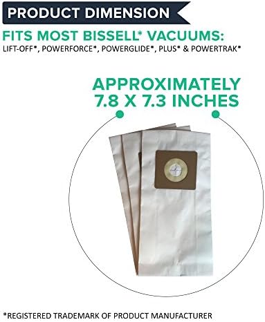 Bolsa de vácuo de substituição de vácuo crucial-compatível com o estilo Bissell 1, 4, 7 sacos de