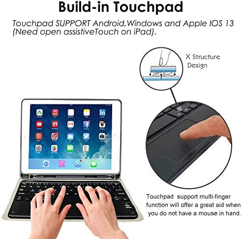 Caixa de teclado do iPad Eoso para iPad mini 4/ipad mini 5 ipad capa com teclado embutido touchpad e