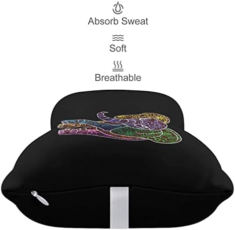 Travesseiro de pescoço de logotipo de elefante floral 2 PCs confortáveis ​​Auto-restaurante de cabeça de cabeça de cabeça respirável Pillow de assento de espuma de espuma