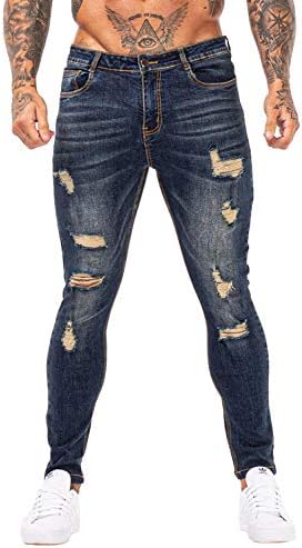 Jeans magros de gingtto jeans esticados jeans elegantes para homens