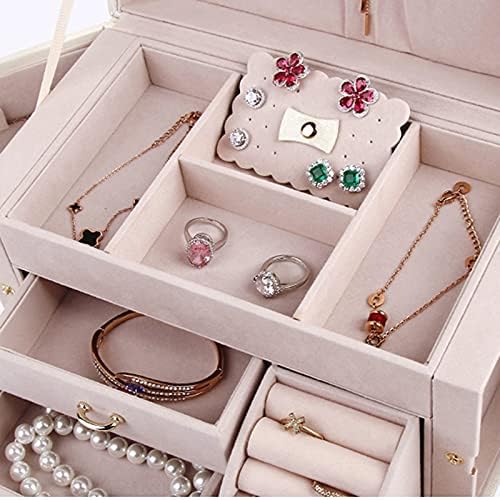 Caixa de jóias da caixa de jóias Caixa de organizador de jóias para mulheres Brincos de anel de