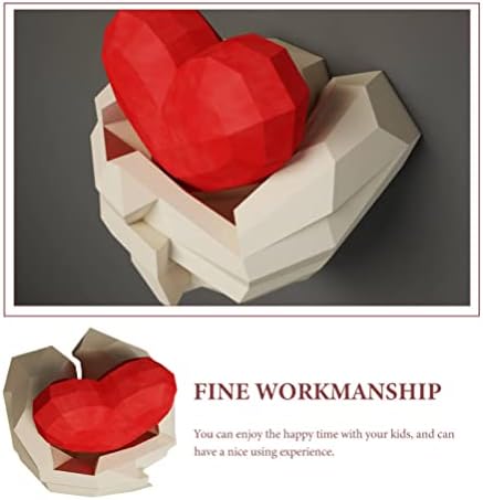 Kisangel Heart Hands Decoração de parede Modelos de artesanato de papel Diy Escultura de parede 3D