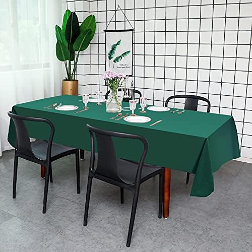 Tocha de mesa retângulo ATEMWS com clipes resistentes à mancha de cor sólida de cor sólida linho de mesa de cozinha para acampar piquenique 60 x 84 polegadas
