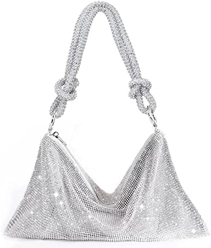 Bolsa de strass de topo Bolsa brilhante bolsas de diamante prateado para mulheres Upgrade notury baile saco de