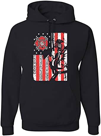 Honra de vestuário personalizado selvagem Respeite a coragem do bombeiro American Flag Patriótico USA Capuzes