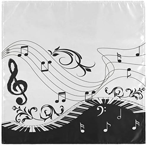 ZZWWR MUSIC CHIC PIANO NOTA DO TECLADO DE PADRÃO DACKINS DE TONOS, Conjunto de 4 20 x 20 polegadas macias
