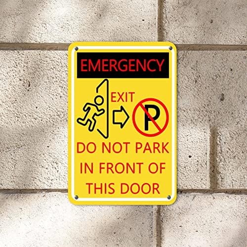 Aviso de lata de lata Saída de emergência Não estacione na porta da frente Arte durável Tin Sign Tin Sign