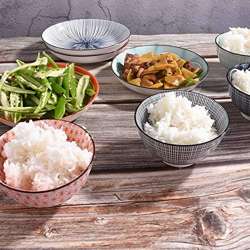 Braçadeiras japonesas Rice Cerâmica Tigelas Conjunto de 4, porcelana Rice Bowls Sushi Bowls pequenas