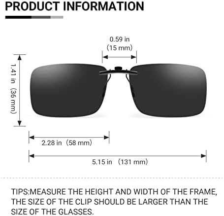 Teraise polarizada clipe sobre óculos de sol sobre óculos prescritos Anti-Glare UV400 para homens mulheres que dirigem esporte de viagem