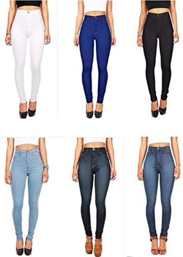 Andongnywell Women High Rise Butt Lift Jeans skinny Cantura alta calça jea