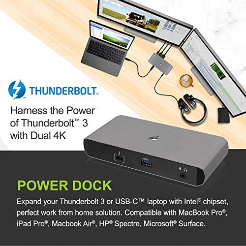 IOGEAR 9 PORT Thunderbolt 3 Hub - Display dupla 4K 60Hz - 2 DisplayPort 1.2-60W Carregamento para