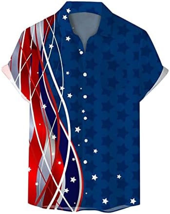 Camisas de bandeira americana HSSDH para homens Button Up, camisas patrióticas para homens - 4 de julho