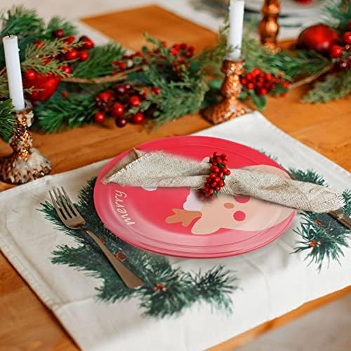 Luxshiny Round Dining Table Snack Bandejas de Cerâmica de Natal Placas de Cerâmica: Salada de Sobremesa