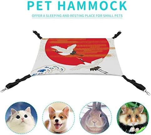 Pet Hammock Sunset Gato Cama de dormir com tiras ajustáveis ​​e ganchos de metal 16,9 x13