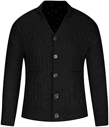 Men suéteres Cardigan Fashion Button Down Shawl Collar Knetwear Jaqueta Slim Fit Mangas compridas Tops