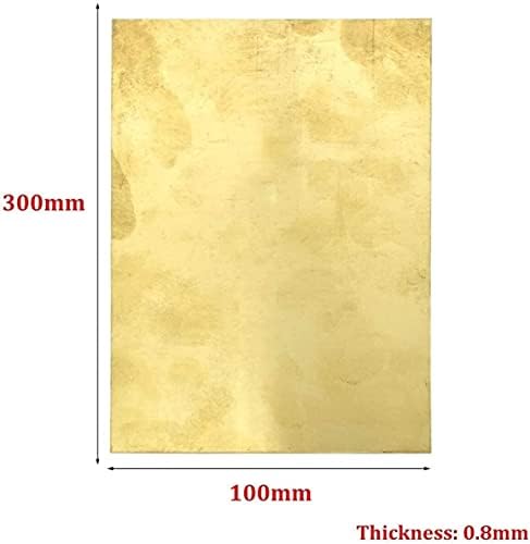 NIANXINN Folha de cobre Folha de cobre Metal Brass 0. 8mm de espessura x 300 mm de comprimento, 1 pc
