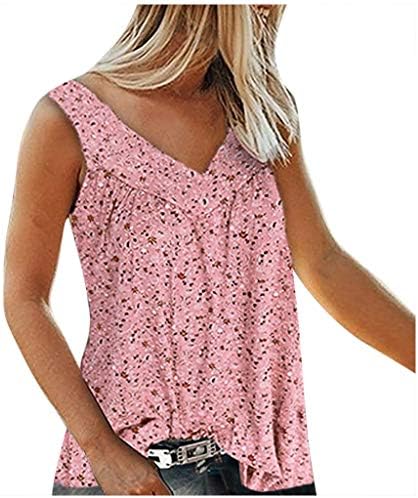 Tampas de tanques florais para mulheres plus size v pescoço tira superior de verão com mangas de camisas