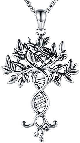 Árvore da vida infinito DNA Neckalce 925 Prata esterlina dupla helix helix celta celtic árvore pingente