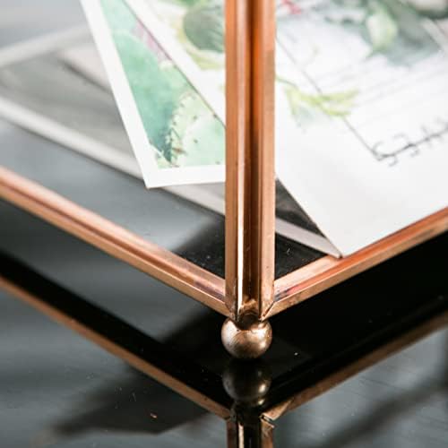Veraze Caixa de cartão de casamento de vidro de ouro rosa grande com fechadura para recepção de casamento,