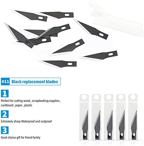 Ehdis Precision Craft Hobby Knife Blades 11# Faca Lâminas Reabasteça Ferramenta de corte de arte de hobby com estojo de armazenamento para artesanato, hobby, scrapbooking, estêncil