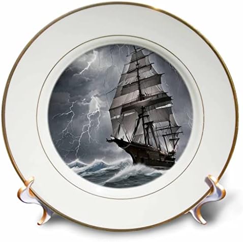 3drose alt ship arte digital. Casca de fantasia, tempestade, ondas, presentes de iluminação - pratos