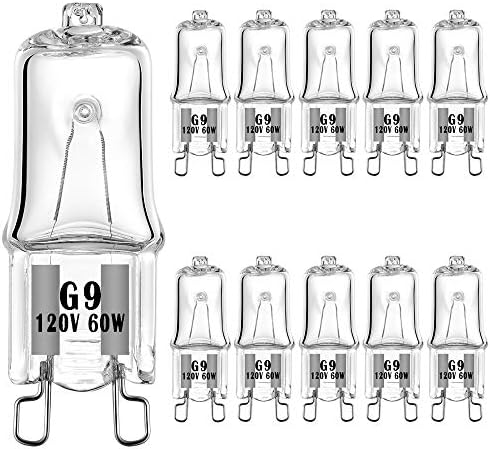 G9 Bulbo de halogênio 120V 60W T4 Tipo 2 Base Base Lâmpada Substituição Dimmível Branco quente