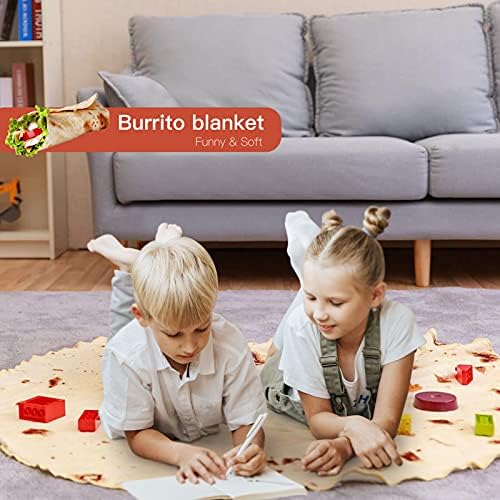 Mjiya Burrito Tortilha Bobetão, Tortilha Tortilha Tortilha Tortilha para Adultos/Crianças, Toalha Gigante