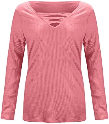 Camiscedores femininos Primavera 2023 Down Down Basic Ritbed Knit T Camisetas Moda Sweater Casual Sweater para Leggings