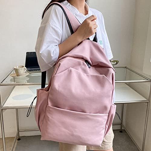 Dois laptop mochilas e mulheres adultas moda de cor sólida cor zíper da mochila para meninas adolescentes