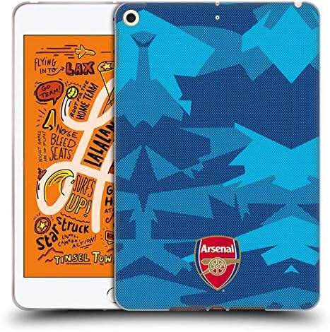 Projetos de capa principal licenciados oficialmente o Arsenal FC Geométrico Blue Crest and Gunners Logo Soft Gel Case compatível com Apple iPad mini