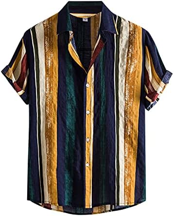 XXBR Shirts for Mens vintage casual botão confortável havaí impressão xadrez praia curta blusa