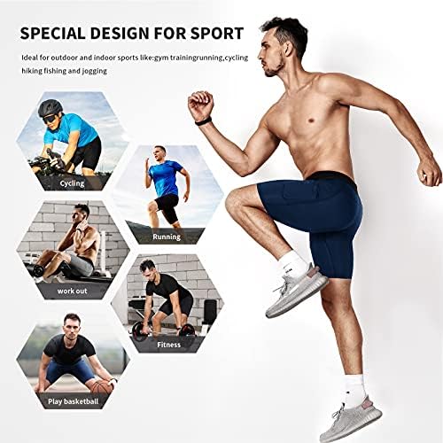 Shorts de compressão Niksa Men 3 pacote, roupas íntimas de compressão para homens atléticos com bolsos, executando shorts de fitness de exercícios