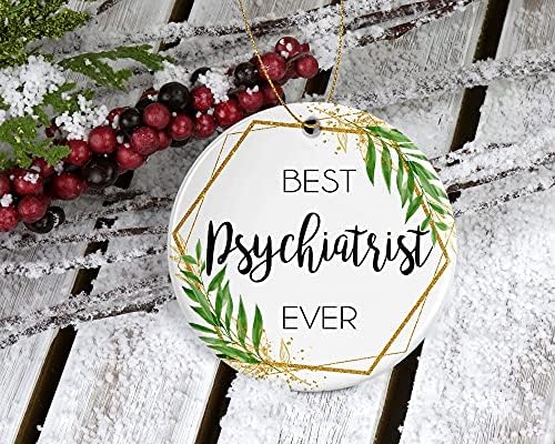 Wolfedesignpdd Psychiatrist Christmas Ornament - Ornamento de Natal Presente para Psiquiatra - Melhor