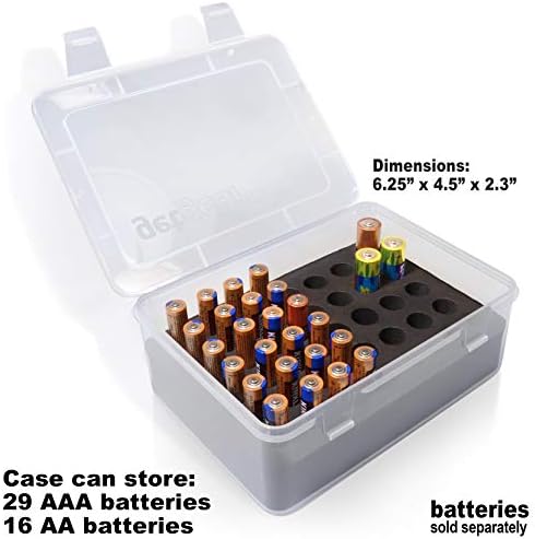 Caixa de armazenamento de bateria GetGear para baterias AA e AAA, embutido personalizado para