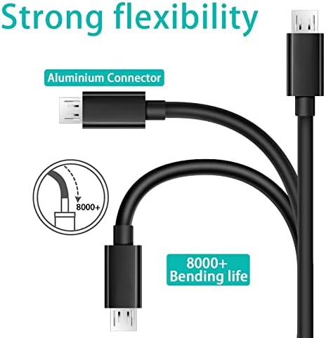Micro USB Cable 10ft 3pack Extra Longo Android Cable Cabo de alta velocidade Cabo de carregamento